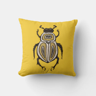 Beetle Yellow Insect Art Cushion