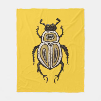 Beetle Yellow Insect Art Fleece Blanket
