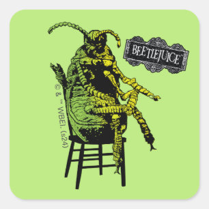 Beetlejuice Beetle in Chair Square Sticker