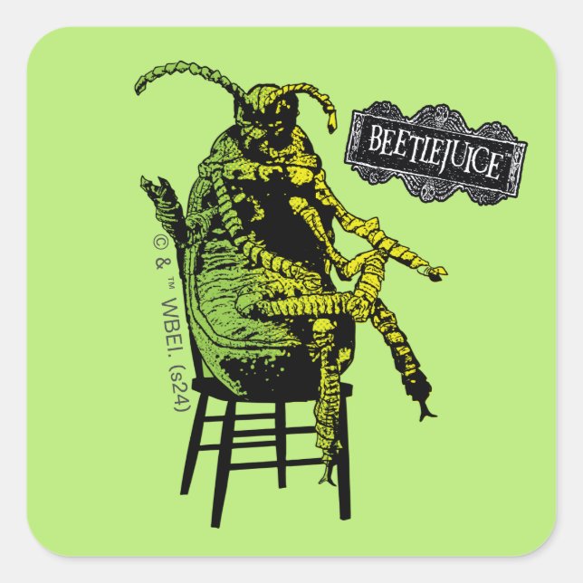 Beetlejuice | Beetle in Chair Square Sticker (Front)