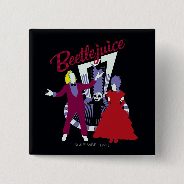 Beetlejuice | Beetlejuice & Lydia Wedding 15 Cm Square Badge (Front)