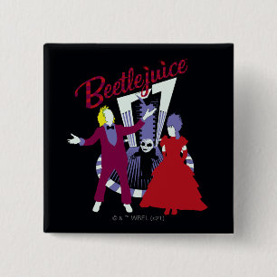Beetlejuice Beetlejuice & Lydia Wedding 15 Cm Square Badge