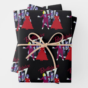 Beetlejuice   Beetlejuice & Lydia Wedding Wrapping Paper Sheet