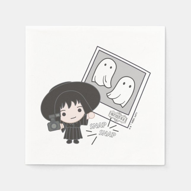 Beetlejuice | Chibi Lydia Ghost Photography Napkin (Front)