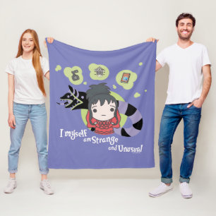 Beetlejuice   Chibi Lydia "Strange and Unusual" Fleece Blanket