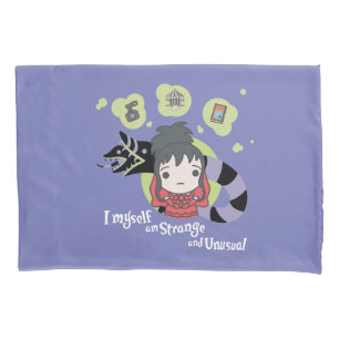 Beetlejuice   Chibi Lydia "Strange and Unusual" Pillowcase
