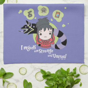 Beetlejuice   Chibi Lydia "Strange and Unusual" Tea Towel