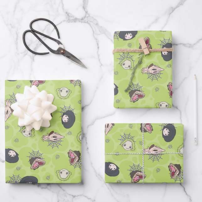 Beetlejuice | Cute Chibi Toss Pattern Wrapping Paper Sheet (Front)