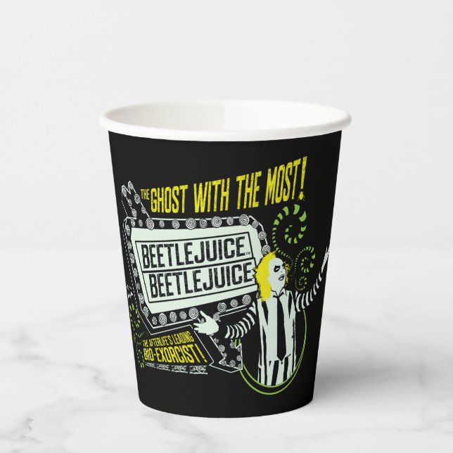 Beetlejuice | "Ghost With The Most" Marquee Paper Cups (Left)
