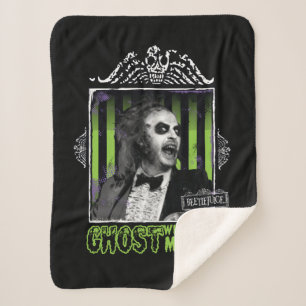 Beetlejuice   "Ghost With The Most" Portrait Sherpa Blanket