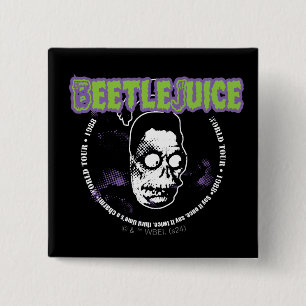 Beetlejuice   Harry the Hunter Shrunken Head 15 Cm Square Badge