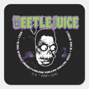 Beetlejuice   Harry the Hunter Shrunken Head Square Sticker