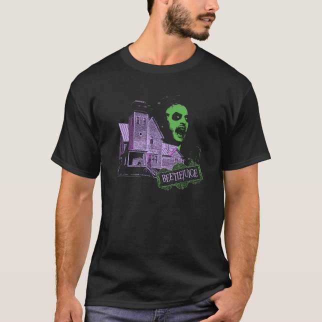 Beetlejuice Haunted House Graphic with Beetlejuice T-Shirt (Front)