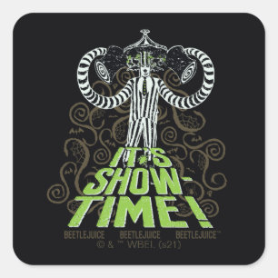 Beetlejuice It's Show Time! Square Sticker