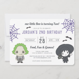 Beetlejuice   Little Boo is Turning Two Birthday Invitation
