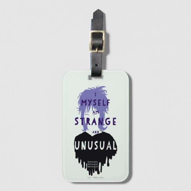 Beetlejuice | Lydia "Strange and Unusual" Graphic Luggage Tag (Front Vertical)