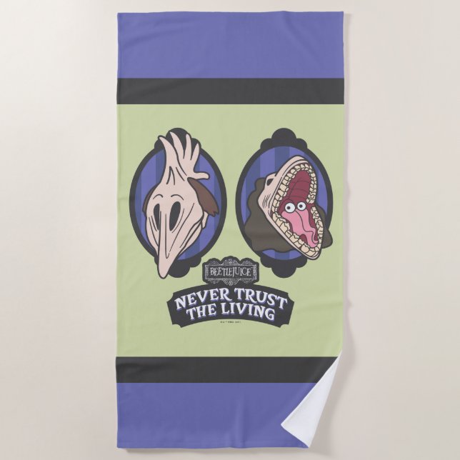 Beetlejuice | Maitlands "Never Trust The Living" Beach Towel (Front)