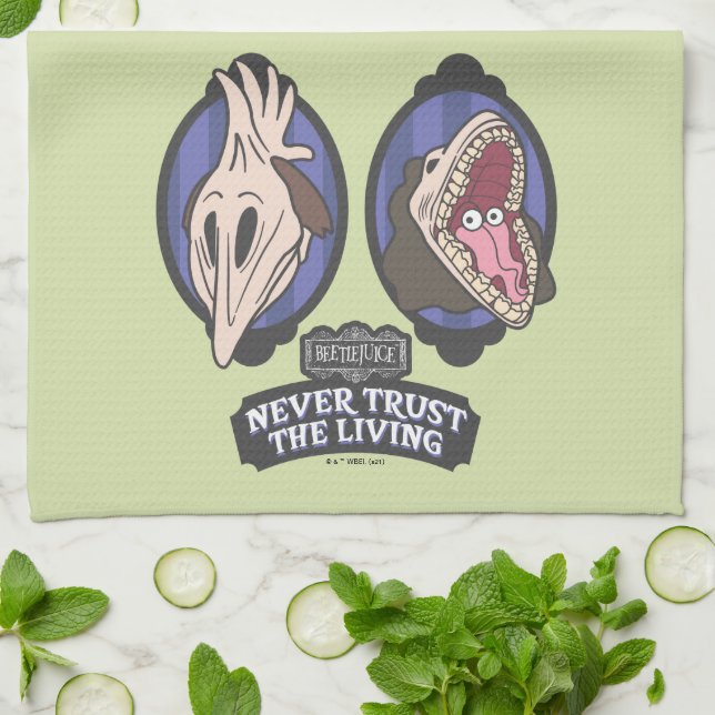 Beetlejuice | Maitlands "Never Trust The Living" Tea Towel (Folded)