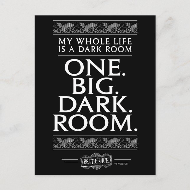 Beetlejuice | My Whole Life Is A Dark Room Postcard (Front)