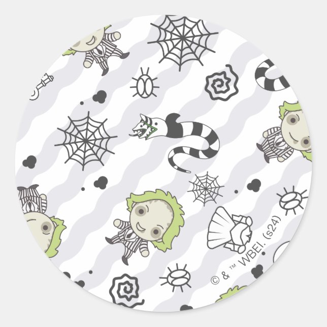 Beetlejuice Pattern Classic Round Sticker (Front)