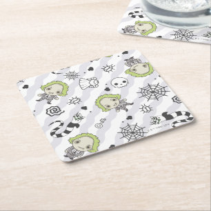 Beetlejuice Pattern Square Paper Coaster