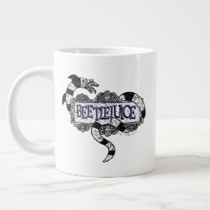 Beetlejuice   Sandworm Coiled on Beetlejuice Logo Large Coffee Mug