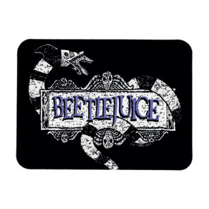 Beetlejuice   Sandworm Coiled on Beetlejuice Logo Magnet