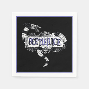 Beetlejuice Sandworm Coiled on Beetlejuice Logo Napkin