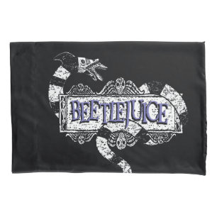 Beetlejuice   Sandworm Coiled on Beetlejuice Logo Pillowcase