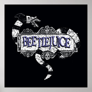 Beetlejuice   Sandworm Coiled on Beetlejuice Logo Poster