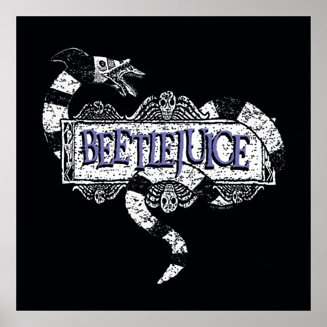 Beetlejuice | Sandworm Coiled on Beetlejuice Logo Poster (Front)