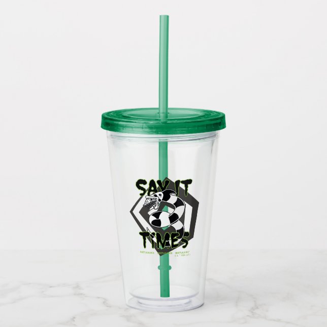 Beetlejuice | Say It 3 Times Acrylic Tumbler (Front)
