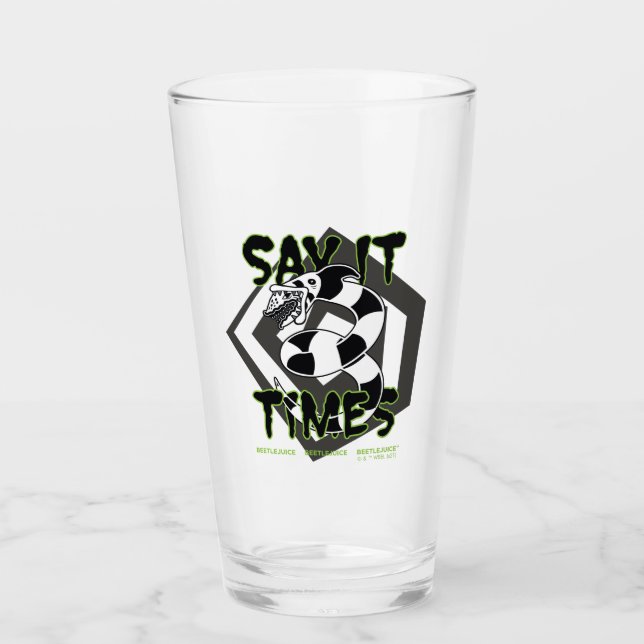 Beetlejuice | Say It 3 Times Glass (Front)