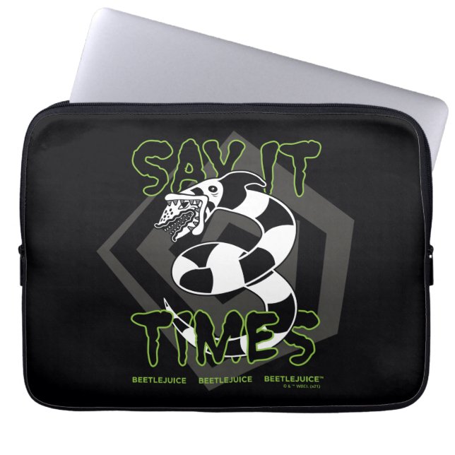Beetlejuice | Say It 3 Times Laptop Sleeve (Front)