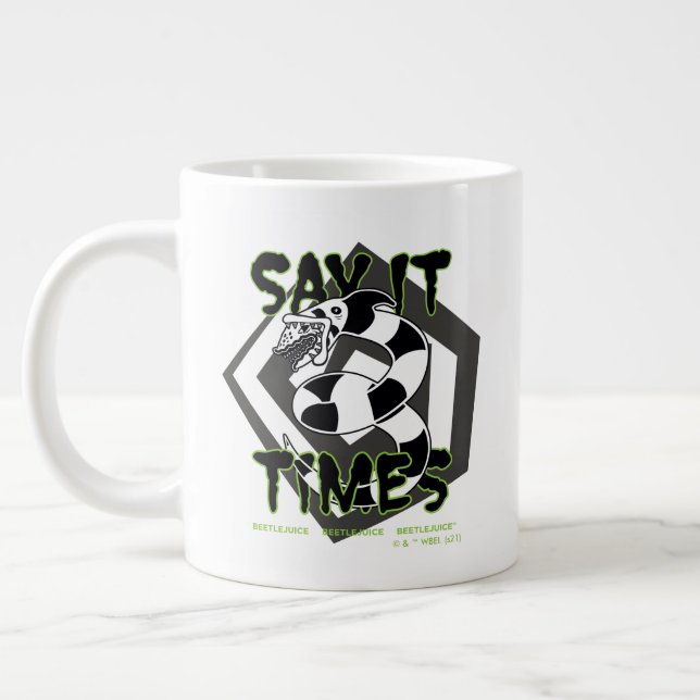 Beetlejuice | Say It 3 Times Large Coffee Mug (Left)