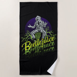 Beetlejuice   Sitting on a Tombstone Beach Towel