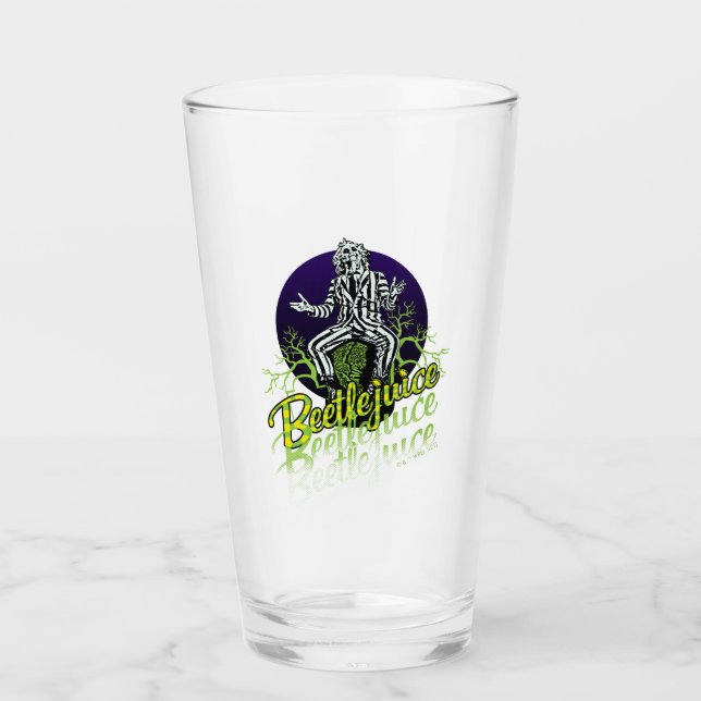 Beetlejuice | Sitting on a Tombstone Glass (Front)