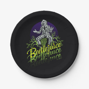 Beetlejuice   Sitting on a Tombstone Paper Plate