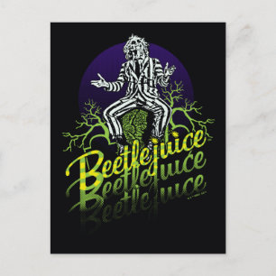 Beetlejuice Sitting on a Tombstone Postcard