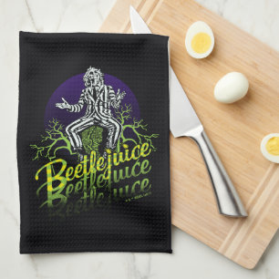 Beetlejuice   Sitting on a Tombstone Tea Towel