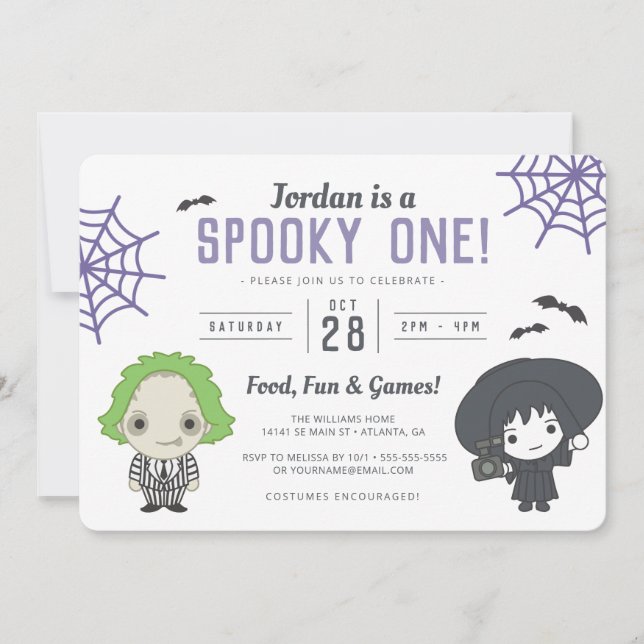 Beetlejuice | Spooky One First Birthday Invitation (Front)