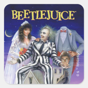 Beetlejuice Theatrical Poster Square Sticker