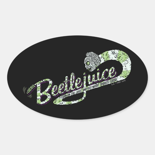 Beetlejuice | Turn on the Juice Oval Sticker (Front)