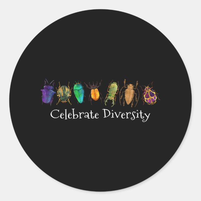 Beetles & Bugs Diversity - Entomologist Collector Classic Round Sticker (Front)