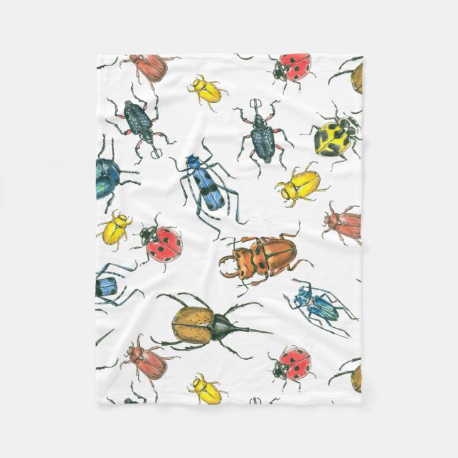 Beetles Fleece Blanket (Front)