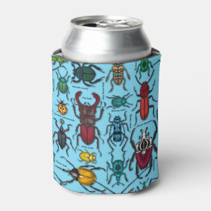 Beetles on blue can cooler