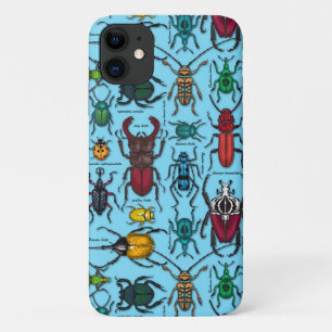 Beetles on blue iPhone 11 case