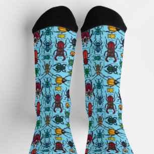 Beetles on blue socks