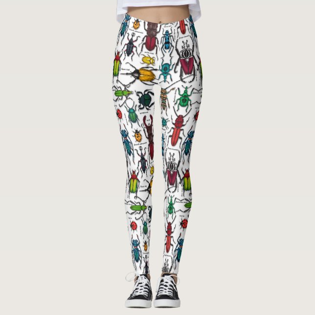 Beetles on white leggings (Front)