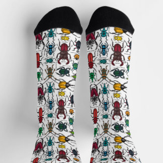 Beetles on white socks